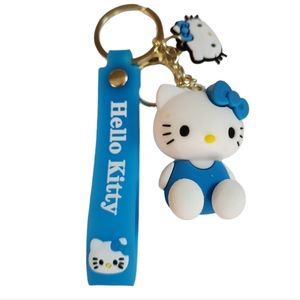 Hello Kitty 3D Keychain Blue Wrist Strap
